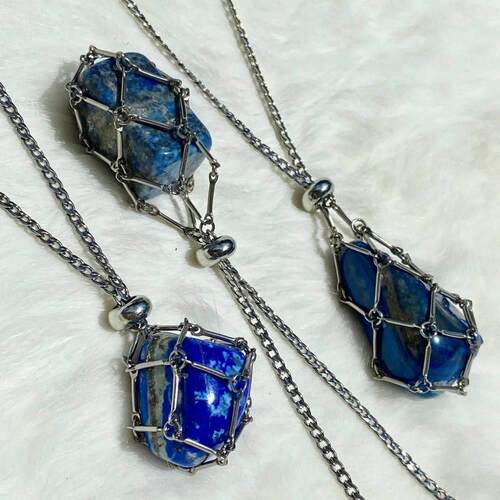 New Design Crystal Cage Necklace Holder Net Metal Chain Ston