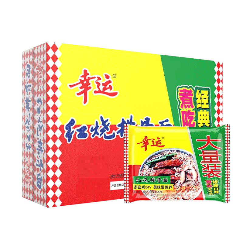红烧红烧排骨面袋装幸运方便面