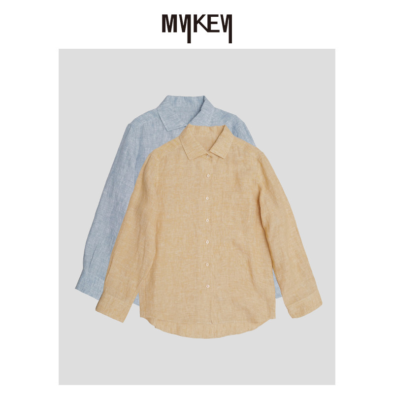 Mykey · 丨100%亚麻单排扣衬衫丨MK5SSC483