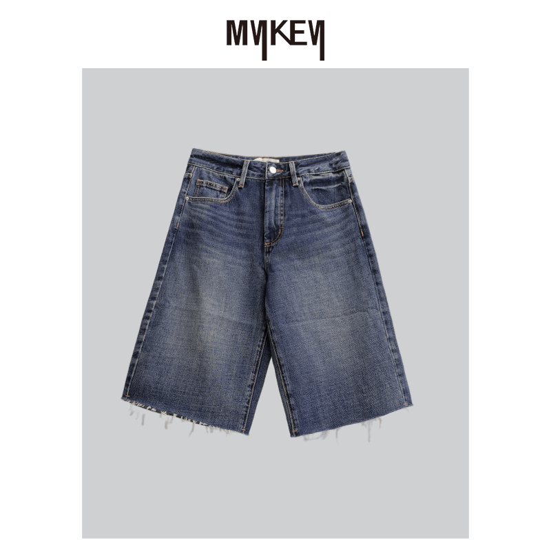 Mykey · 丨率性而为丨毛边牛仔五分裤丨MK5AWN753