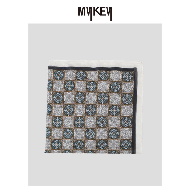 Mykey·丨层叠延展丨方格花纹丝绵小方巾丨MK5A056