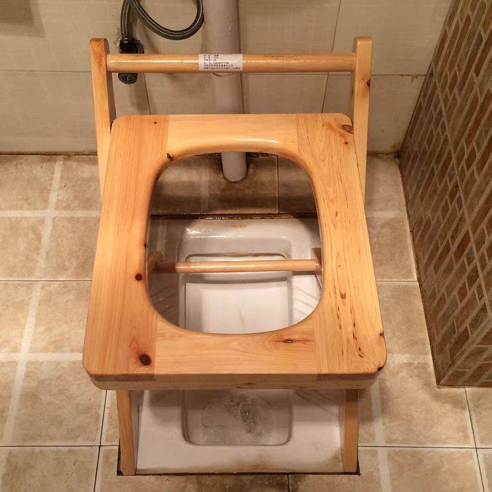 全实木轻便携折叠孕妇坐便椅坐便凳马桶凳老年人坐便器座蹲便器桶