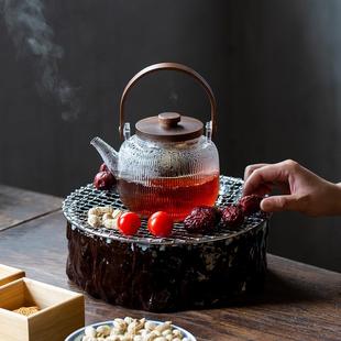围炉煮茶电陶炉煮茶器陶瓷树桩家用烤茶炉耐高温煮茶壶烧水炉套装
