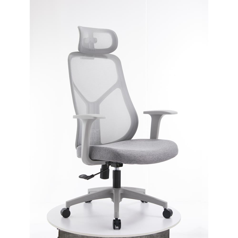 时尚职员办公椅会议室转椅舒适座椅商务接待椅电脑椅灰色透气网椅