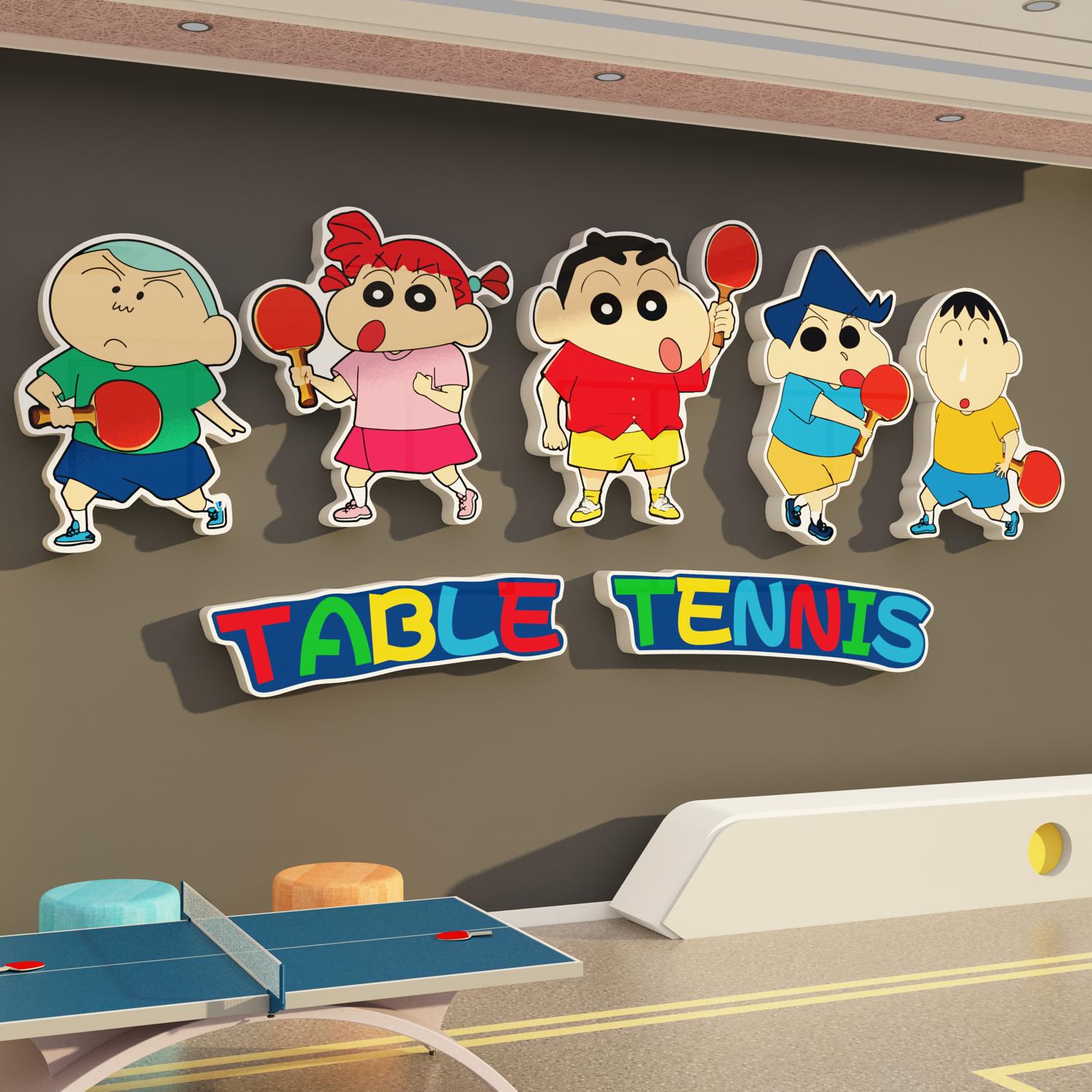 乒乓球室装饰画海报体育运动馆活动训练机构中心文化背景墙贴纸
