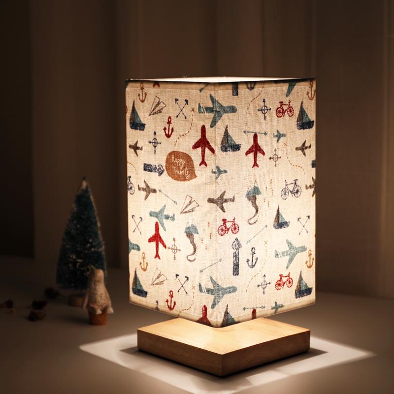 小夜灯创意浪漫儿童卧室床头 卡通温馨实木装饰 睡眠网红简约台灯