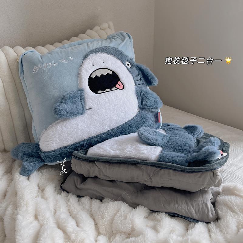 卡通午睡枕头抱枕毯子二合一两用靠枕被子车用办公室折叠两用靠枕