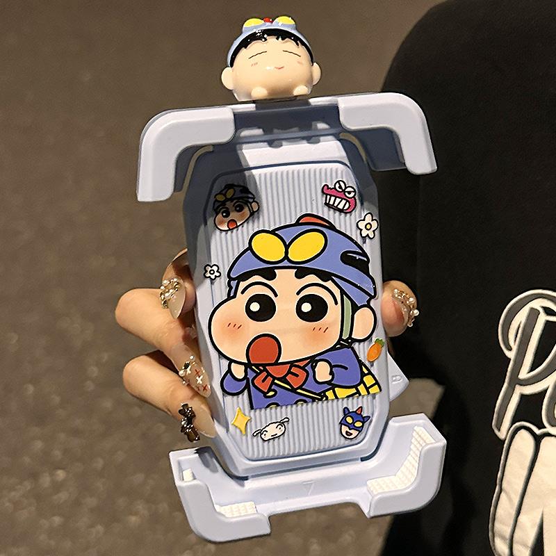 蜡笔小新电动车手机支架2025新款山地自行车摩托车骑行导航架防抖