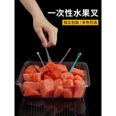 水果叉一次性叉子独立包装塑料点心蛋糕水果签KTV专用果插3000支