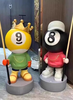 台球公仔桌球俱乐部台球厅装饰大型摆件现代客厅电视柜旁开业礼物