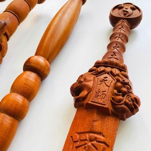 特卖雷击枣木打神鞭龙o虎七星剑 道家用品法器天师剑 龙头九节鞭