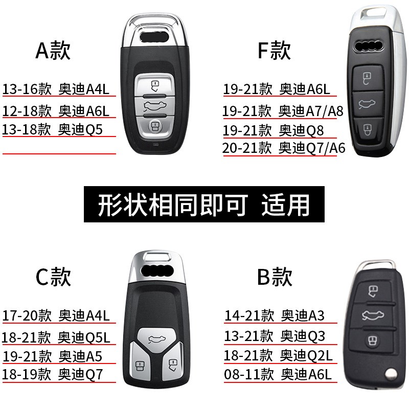 适用于奥迪a6l钥匙套a4l车钥匙壳q5l a7 a8 Gq7 q8 a5 q3 a3 q2l - 封面