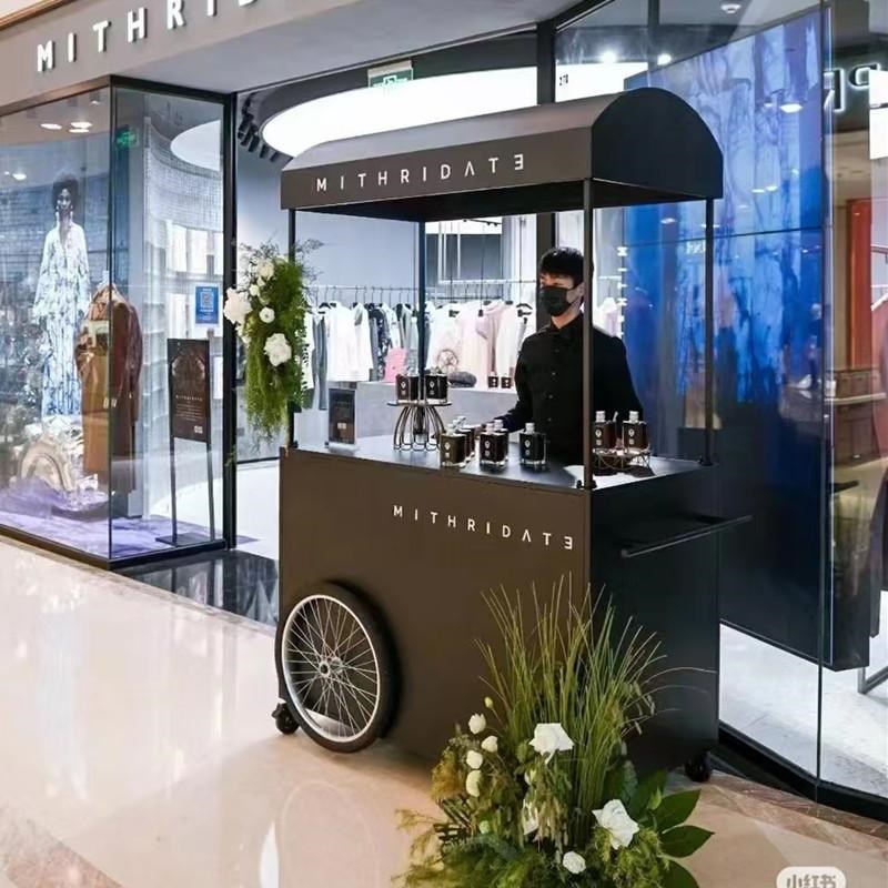 铁艺花车摆e摊小推车展示架流动集市餐车户外促销售卖车移动地摊