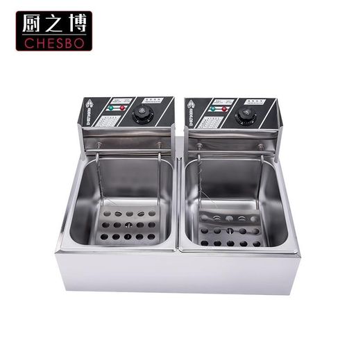 供应商用多功能电热双缸双筛炸炉 D休闲速食 炸薯条炸鸡炉油炸机