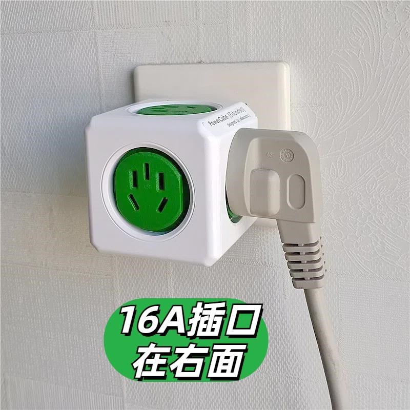 入墙16A大头转出1个16A和4个x10A孔大功率4000W壁挂空调插座转换