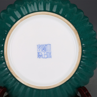 大清雍正瓷器深绿釉小碟 仿古瓷器古董古玩明W清老瓷器收藏