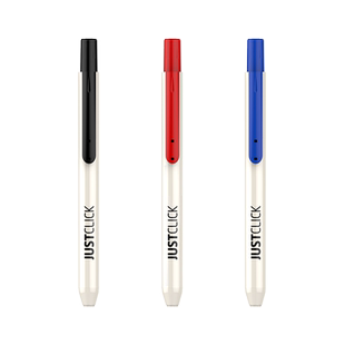 韩国MORRIS JUSTCLICK按动出芯式记号笔0.7mm极细子弹头笔尖黑红蓝色防干万用油墨金属木材陶瓷玻璃标记书写