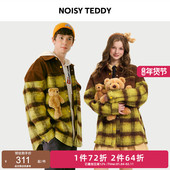 TEDDY男女同款 25年冬季 新款 NOISY 立体玩偶长袖 棉服格子宽松外套