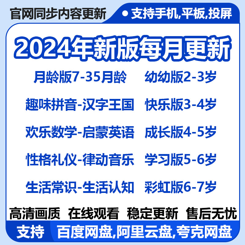 江南乖巧小脑虎之百巧虎早教全套视频幼儿童启蒙动画片课程0-7岁 玩具/童车/益智/积木/模型 其它早教玩具类 原图主图