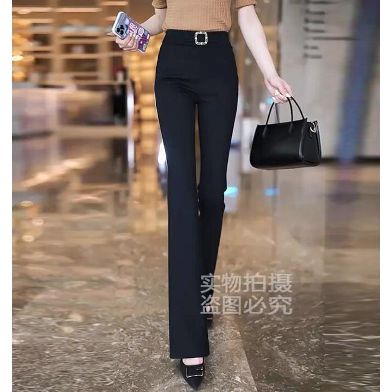 微喇裤女2023新款夏季薄款裤子垂感西装裤高级感高腰九分休闲女裤