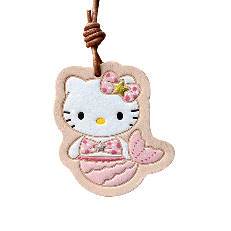 手工hellokitty挂件真皮材质手账本挂件牛皮包手机kt猫挂件小玩偶