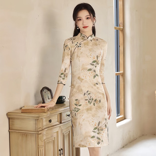 『 韶华 』挽禾旗袍麂皮绒精品桂花扣八扣苏式旗袍小个子日常民国