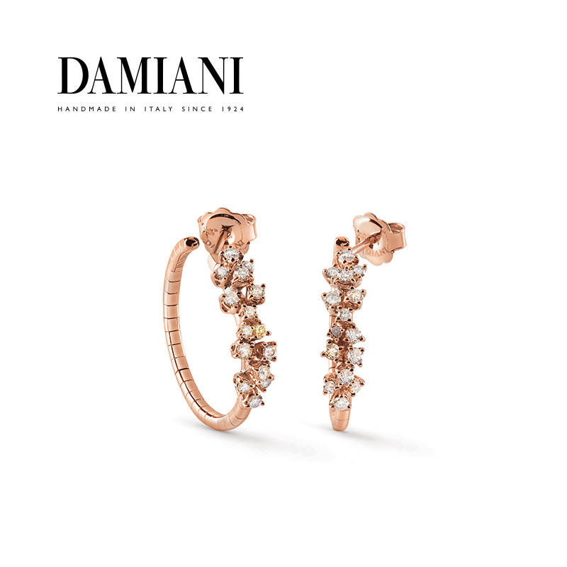 DAMIANI/玳美雅 绒花系列18K金钻石镶嵌耳环女