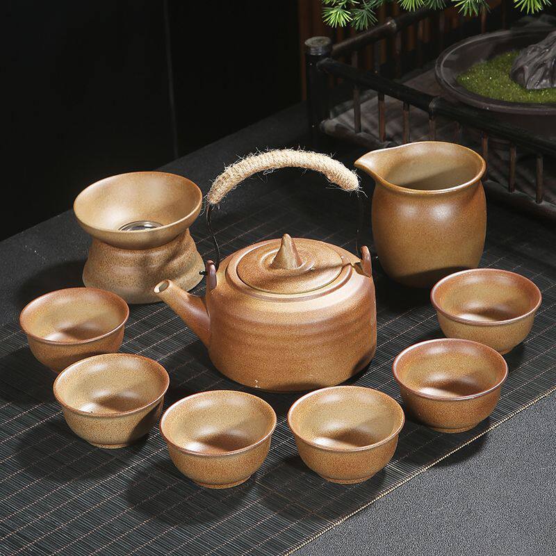 围炉煮茶的茶壶提梁壶明火加热茶具套装陶瓷功夫茶具家用一整套