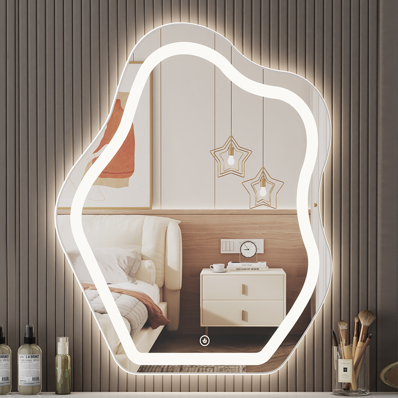 云朵智能led化妆镜壁挂卧室梳妆台镜子挂墙式带灯发光异形梳妆镜