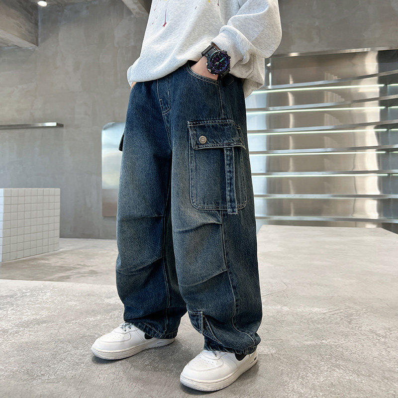 左西风云儿童套装男童春秋款牛仔裤子2026新款春季中大童春装男孩