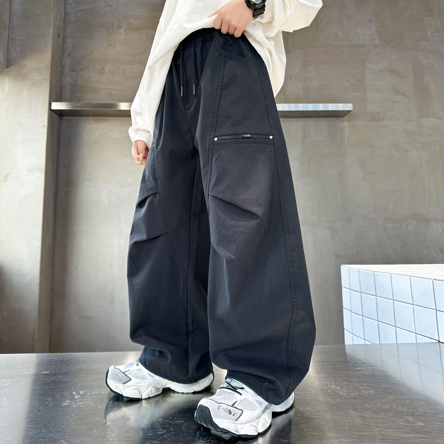 左西风云儿童套装男童春秋款工装裤子2026新款中大童春季春装男孩