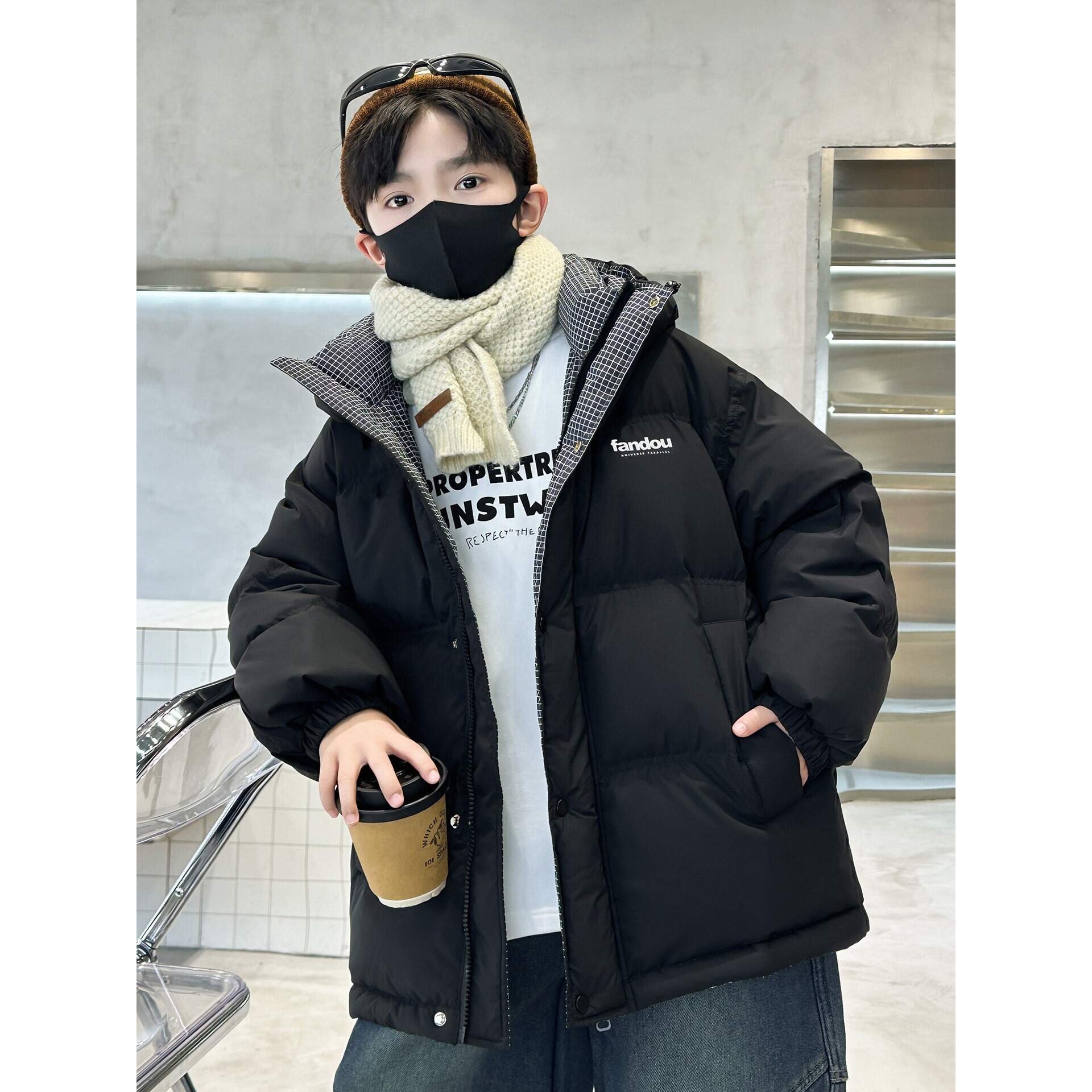左西官方旗舰店男童冬装羽绒棉服2026新款加厚秋冬款棉衣棉袄中大