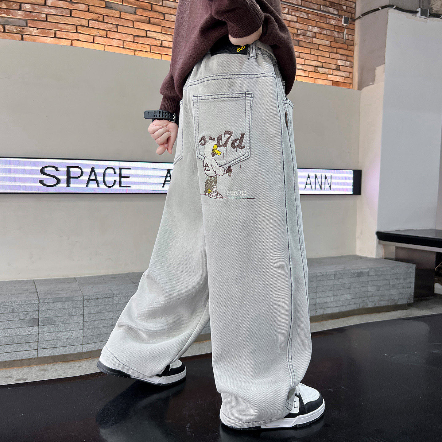 左西风云儿童套装男童春秋款牛仔裤子2026新款男孩中大童春季春装