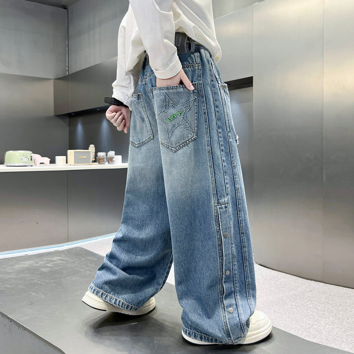 左西风云儿童套装男童春秋款牛仔裤子2026新款休闲春季中大童春装