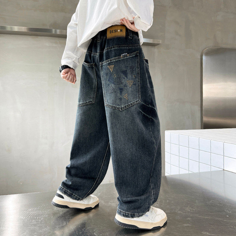 左西风云儿童套装男童春秋款牛仔裤子2026新款男孩春季休闲春装中