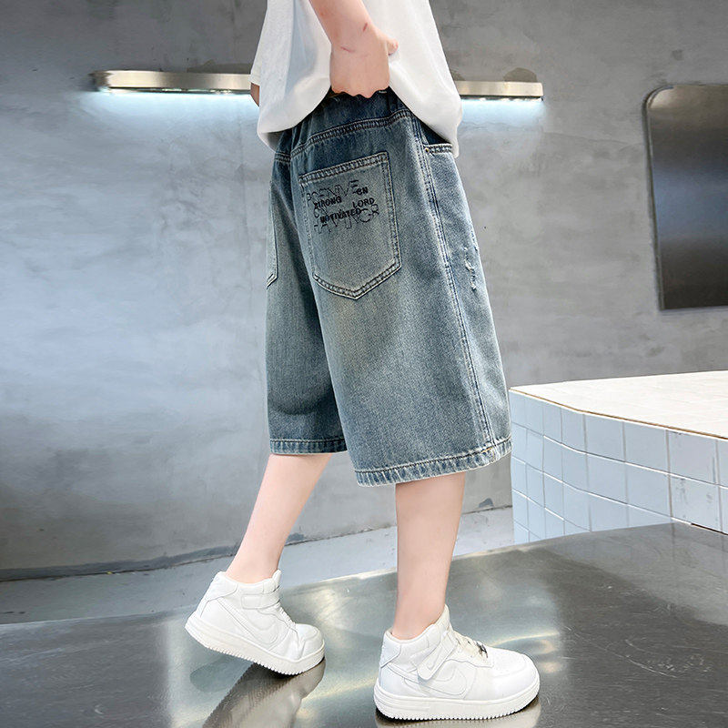 左西风云儿童装男童夏季短裤裤子2026新款牛仔裤夏款薄款中大童夏