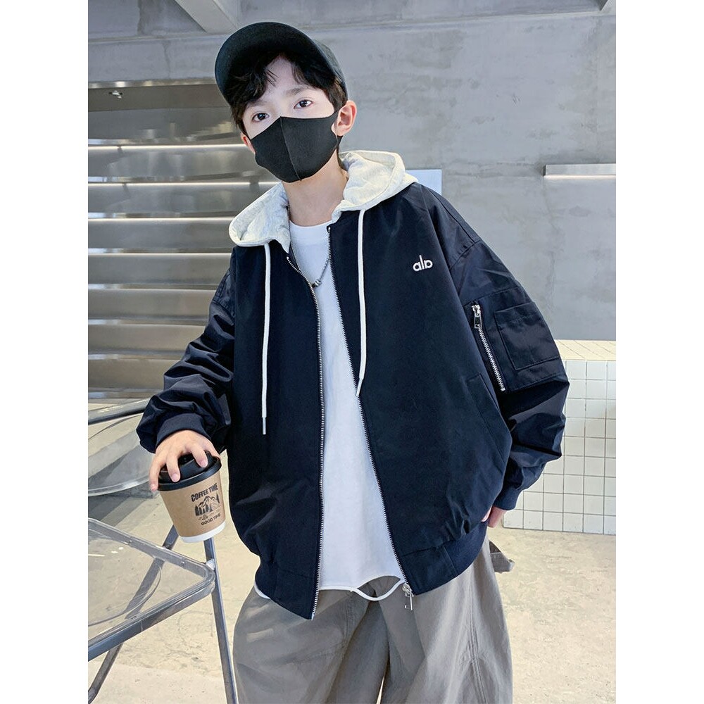 左西风云男童冬装外套冲锋衣春秋冬款2026新款夹棉加厚冬季大童男