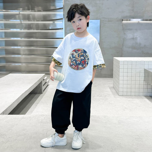 左西官方旗舰店男童汉服套装2026新款中式国风唐装表演服儿童古装