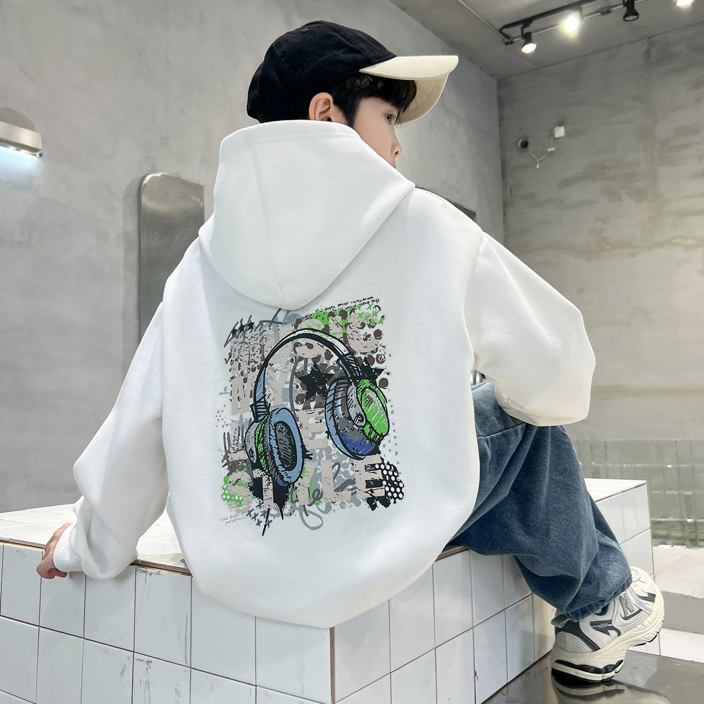 左西风云儿童套装男童春秋款卫衣2026新款春装男孩帅气痞帅中大童