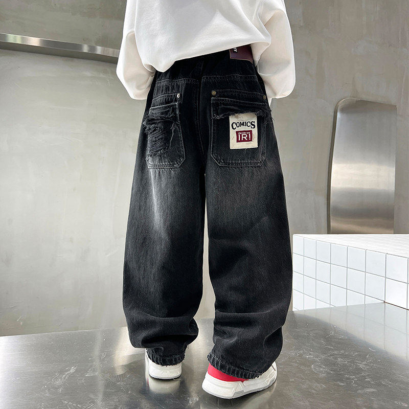 左西风云儿童套装男童春秋款牛仔裤子2026新款春装中大童休闲男孩