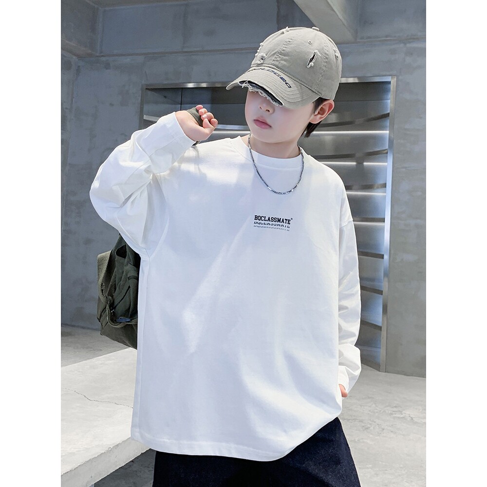 左西风云男童春装长袖T恤春秋款2026新款内搭打底衫上衣纯棉大儿