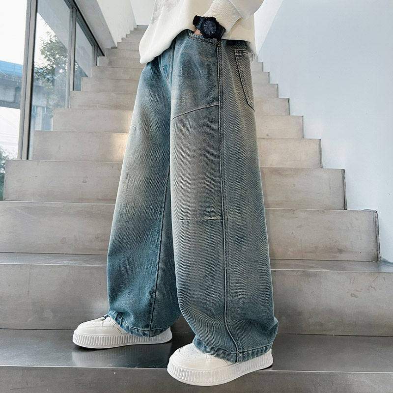 左西风云儿童套装男童春秋款牛仔裤子2026新款男孩中大童春装春季