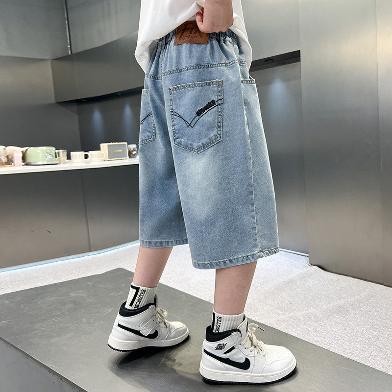 左西风云儿童装男童夏季短裤裤子2026新款牛仔裤中大童夏款薄款夏