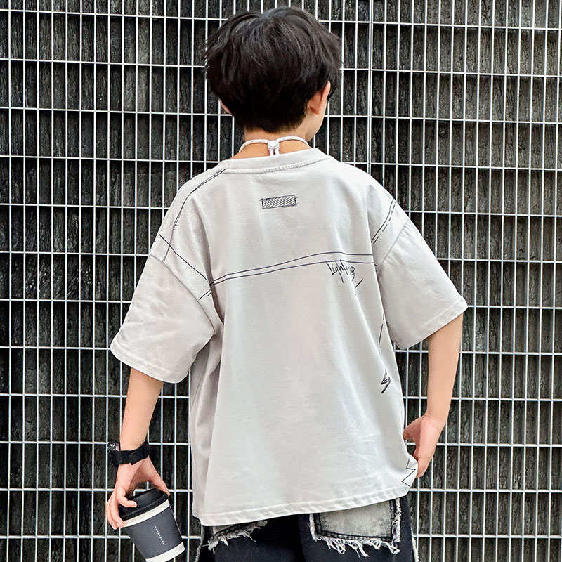 左西官方旗舰店童装男童夏装T恤短袖2026新款儿童夏款上衣中大童