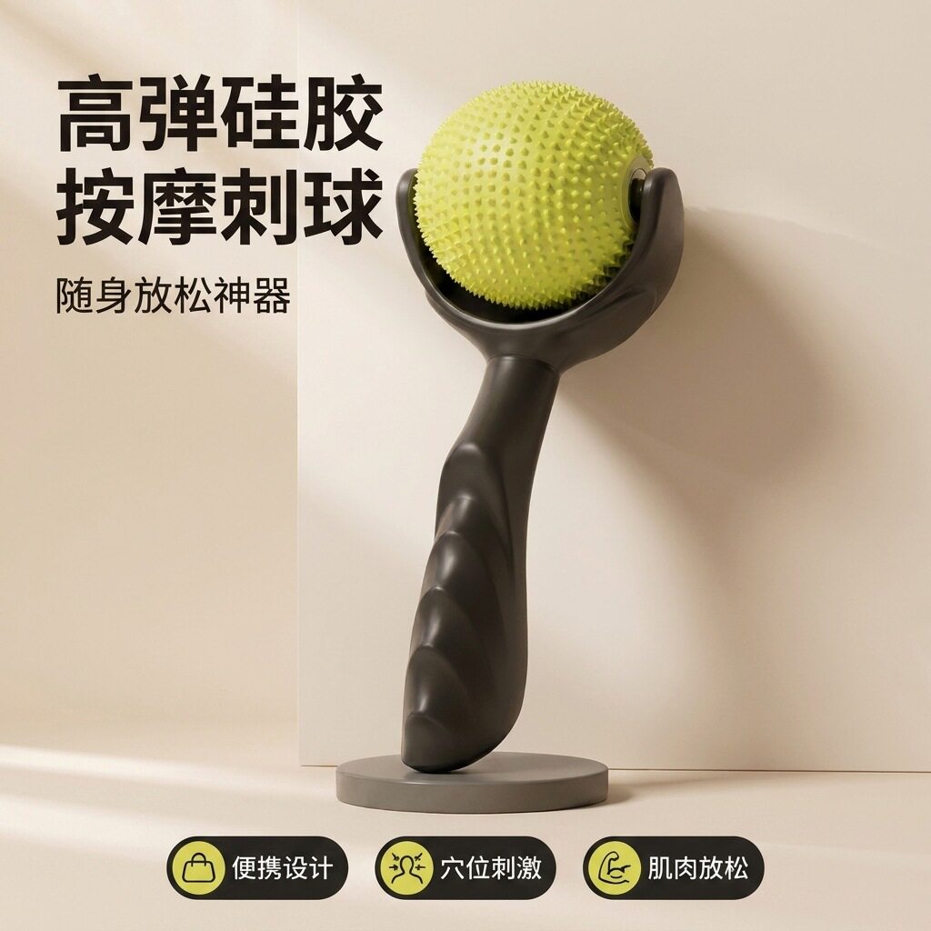 手持按摩滚轮筋膜球全身舒缓肌肉放松器小巧便携居家运动解压神器