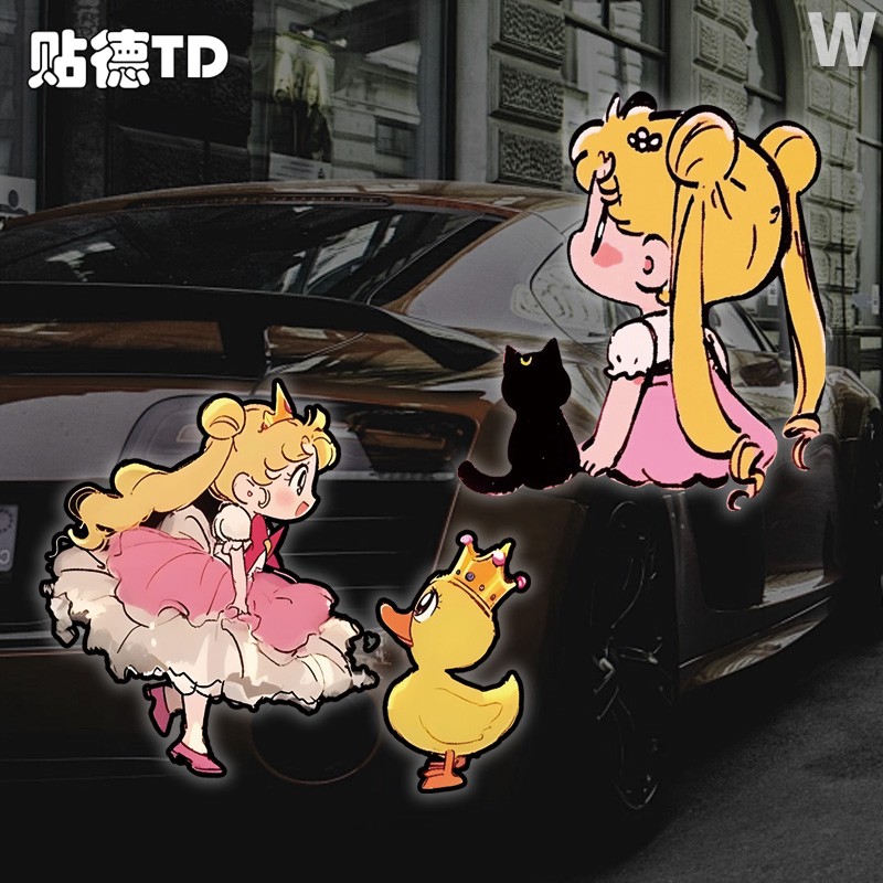 美少女战士车窗车贴个性可爱