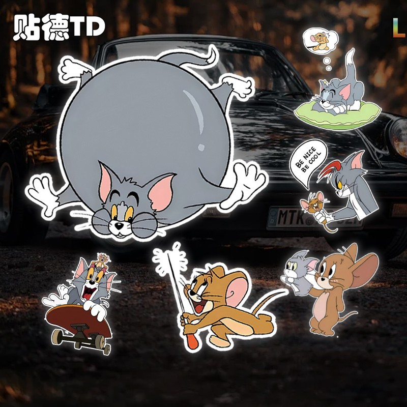 猫和老鼠汤姆和杰瑞汽车反光贴