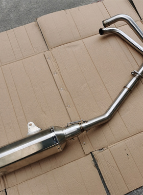 速发山洋地平线摩托车跑车配t件R35双缸SY200公路趴赛不锈钢烟筒