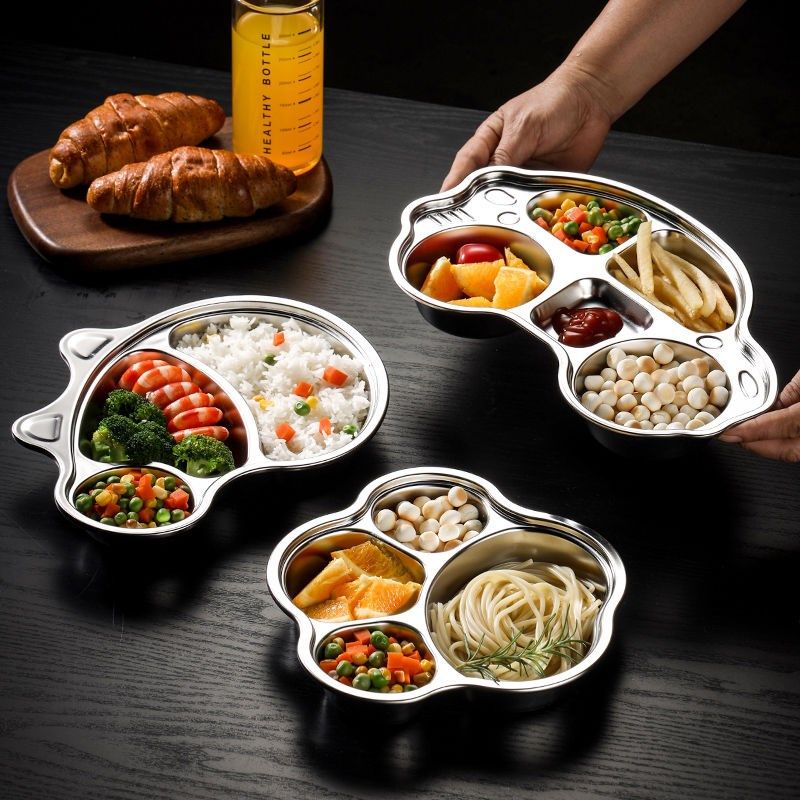 儿童餐盘316不锈钢饭盘分格家用食品L级幼儿园宝宝餐具防摔水,餐饮具,盘,淘宝优惠券,粉丝福利购,淘宝优惠卷