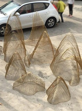 制作不锈钢庭院雕塑玄关装饰壁挂切片彷Q真假山雕塑户外假